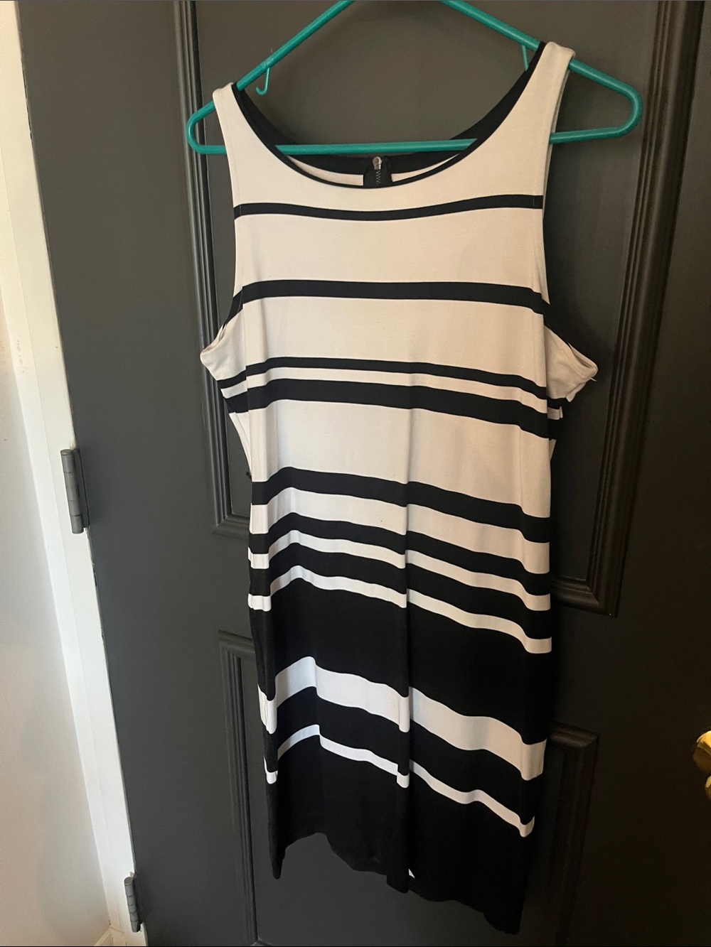 Liz Claiborne Black and White Striped Midi Dress